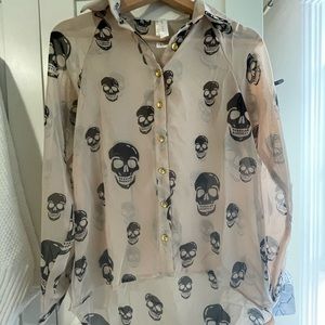 Sheer skeleton top. Halloween size small.